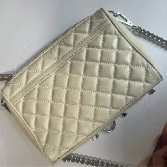 Rebecca Minkoff Studs Mini Mac Leather Crossbody Chain Shoulder Bag Zip Pocket - Picture 6 of 16